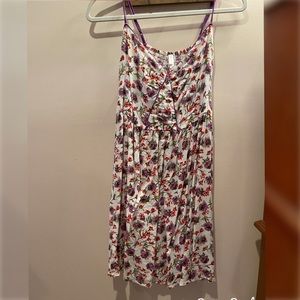 Cute purple and floral mini dress